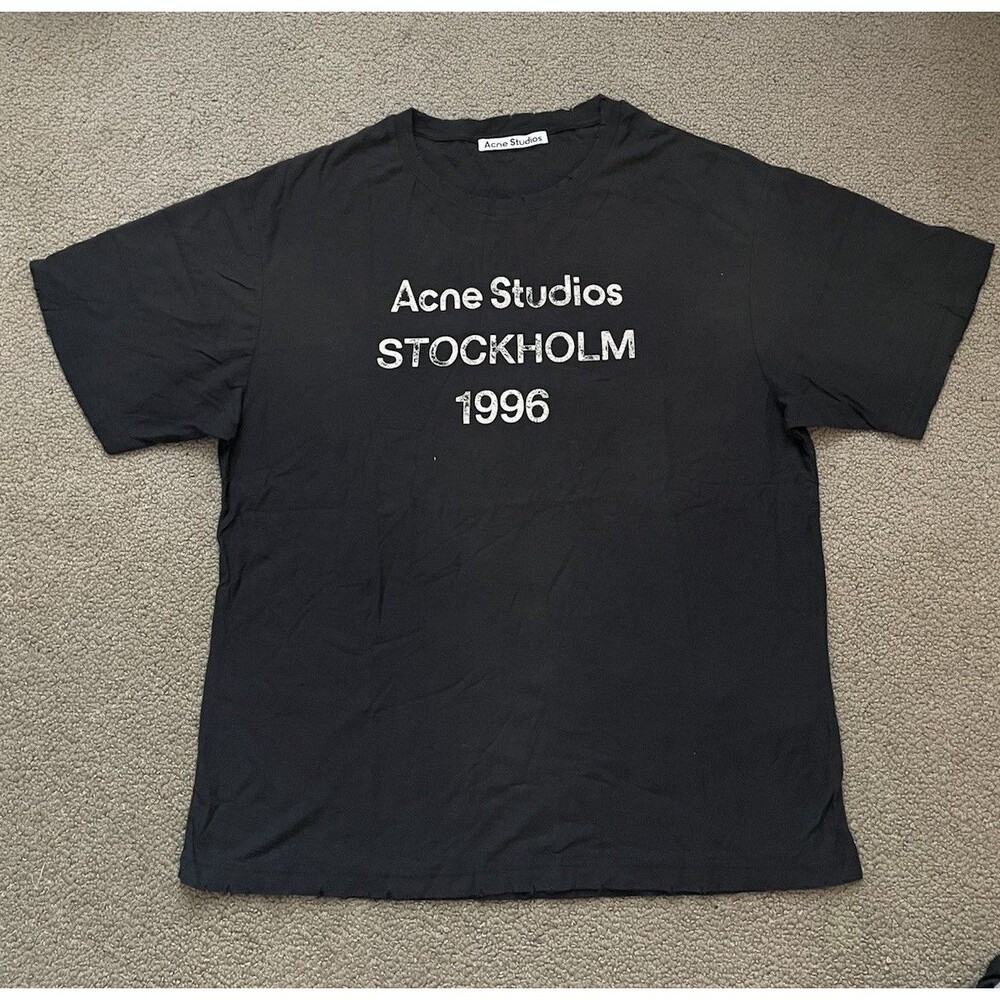 Acne Studios Stockholm 1996 Tee Mens M Black Logo Shirt